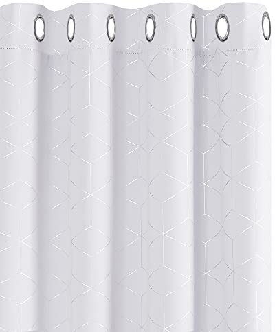 Deconovo Verdunkelungsgardinen mit Ösen Dicke Thermovorhang Kälteschutz, Blickdichte Vorhänge, Kinderzimmer Gardinen, 240x140 cm(HöhexBreite), Silber Grau, 2er Set