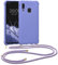 kwmobile Necklace Case kompatibel mit Samsung Galaxy A40 Hülle - Cover mit Kordel zum Umhängen - Silikon Schutzhülle Lavendel