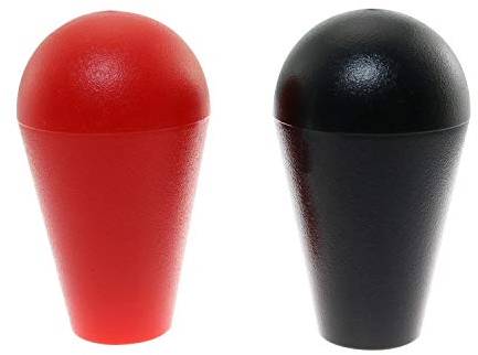 Maxmoral 2pcs Arcade Ellipse American Style Joystick Topball Handle Arcade Ball Top Replacement Accessories for Arcade1up Cabinet Red Black
