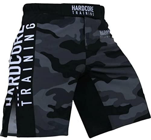 Hardcore Training Night Camo 2.0 Fight Shorts Hombre Pantalones Cortos MMA BJJ Boxeo Grappling Fitness No Gi