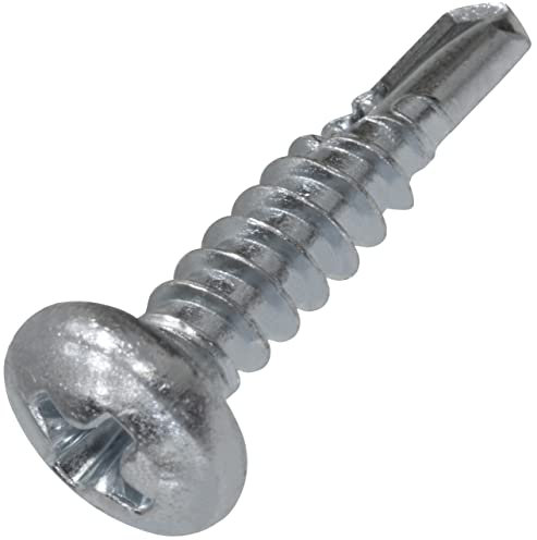 AERZETIX - C44720 - lot de 100 Vis à tôle autoperceuse - à tête cylindrique bombée - Ø4.2x19mm - DIN 7504 N - en acier zingué - à empreinte ph cruciforme - couleur : argent