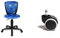 Topstar S'cool 3, Kinderdrehstuhl, Schreibtischstuhl für Kinder, Bezugsstoff blau, Motiv Fußball & 6991 Rollenset, Hartbodenrollen für Bürostuhl, Rollenset = 5 Rollen für Schreibtischstuhl, schwarz