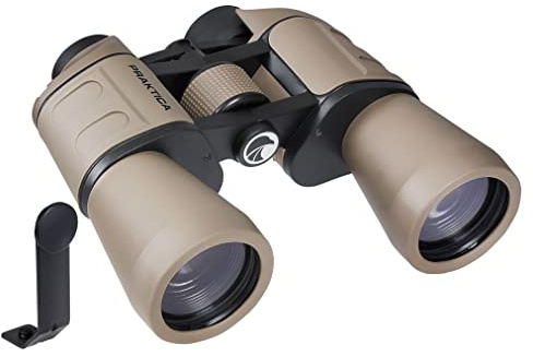 Praktica Falcon 12x50mm Porro Prism Field Sand Binoculars & Tripod Mount Adapter - Fully Coated Lenses, Sturdy Construction, Aluminium Chassis, Bird Watching, Sailing, Hiking, Sightseeing, Astronomy