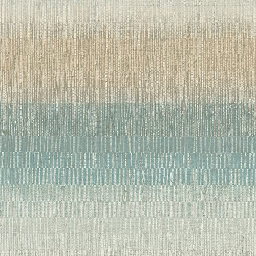 Nomad A51201 Nomad Non-Woven Wallpaper Horizontal Stripes Pastel Mint Green Blue Beige
