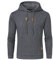 JustSun Herren Hoodie Kapuzenpullover Pullover Herren Karierter Jacquard Hooded Hoodie Grau S
