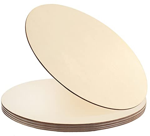 5Pcs 14 Inch Wood Circles for Crafts, Unfinished Blank Wooden Rounds Slice Wooden Cutouts for DIY Crafts, Door Hanger, Sign, Wood Buring, Painting, Christmas Décor