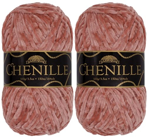JubileeYarn Chenille Yarn - Worsted Weight - 100g/skein (2 Skeins, 132 Nostalgia)