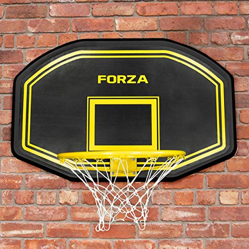 FORZA Basketball Backboard & Hoop - Wall Mounted | 2x sizes - Mini & Standard | Practice Indoors & Outdoors (Standard (43in x 28in) - 18in Rim)
