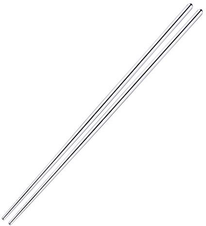 1 Pair Stainless Steel Solid Long 36cm Chopsticks Reusable Handheld Kitchen Non-Slip Cooking Tool