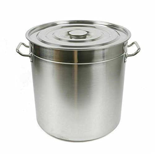 Olla XXL de acero inoxidable, 35 litros, para inducción, universal, con tapa, diámetro de 36 cm, altura de 35 cm