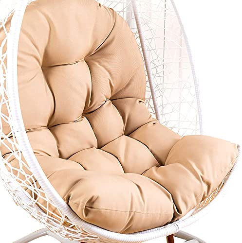 Yadlan Sitzkissen für Hängesessel, Hängestuhl Kissen, Schaukel Hängekorb Sitzkissen, Dicke Hängematte Stuhlkissen, Wicker Rattan Schaukelstuhl Ersatzkissen für Gärten Terrassen(Color:Khaki)