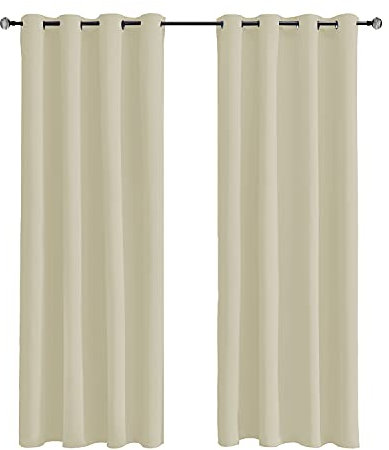 Tenger Home Tende per Interni,Tende Camera da Letto,Tenda oscurante per camera da letto con occhielli, 1 pezzo (70 x 120 cm, Avorio
