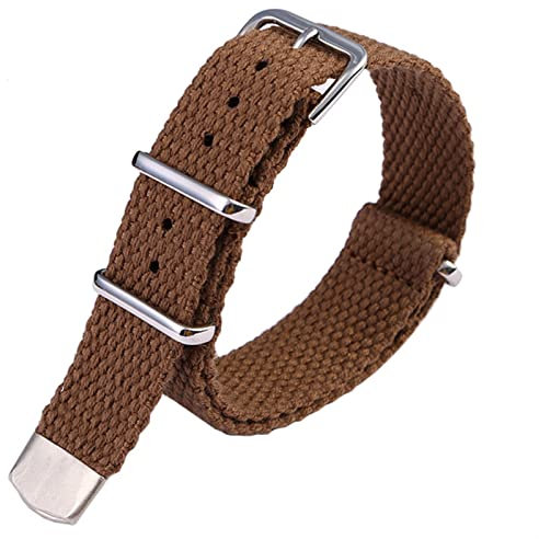 SKM Sport-Leinenuhr mit NATO Herren-Armband-Zubeh?r für R-Olex Water Ghost Seiko No. 5 Nylon-Armband 20 mm 22 mm (Farbe: Braun, Gr??e: 22 mm)