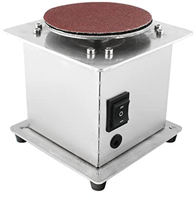 Irfora Mini Tischscheibenschleifer Elektrischer Kantenschärfer 7 Variable Geschwindigkeit 20 Schleifscheiben Selbstklebend DIY Tischschleifen Polieren Schleifmaschine für Holz Kunststoff Metall