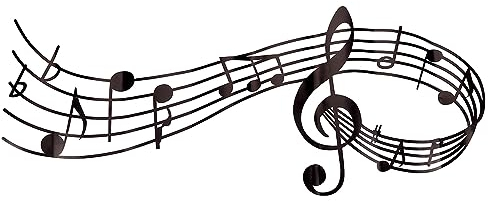 CREATCABIN Music Note Wall Stickers Vinyl Wall Decal Music Wall Art Large Black PVC Adhesive Mural Aesthetic Stickers Decor Peel Stick for Home Studio Classroom School Decorations Gift 24 x 10 inch