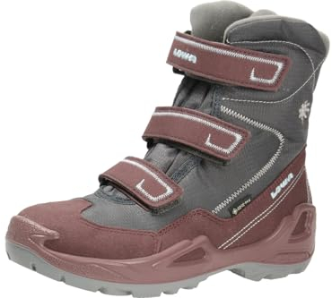 LOWA Milo GTX Hi 36-40 Grau - Gore-Tex Gefütterter wasserdichter Gore-Tex Kinder Winterstiefel, Größe EU 37 - Farbe A