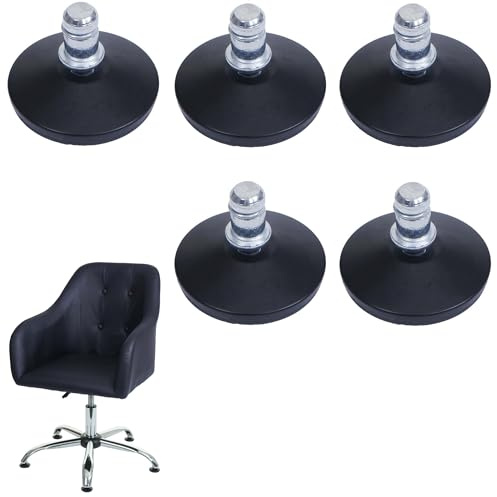 Mendler 5er-Set Bodengleiter HWC-K73 für Bürostuhl/Esszimmerstuhl - schwarz | Fußgleiter, Ø, 11mm