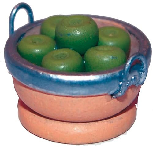 FADEDA Apfelschale/Höhe: 2cm/handbemalt/detailgetreue Krippen Figuren - Weihnachten Tisch Dekoration Krippe Zubehör