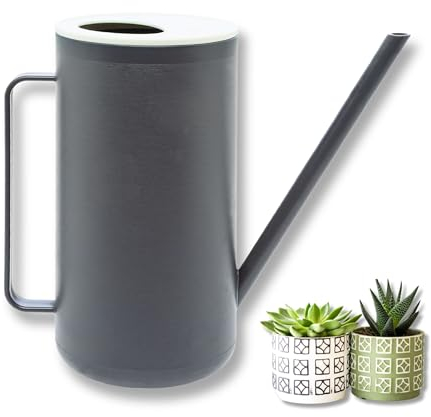 homiez Gießkanne Mug 1500ml 1,5l für Zimmerpflanzen/Balkon/Drinnen aus Kunststoff, mit langem Ausgießer für Bewässerung von Blumen, Haus, Innen, Außen und Garten