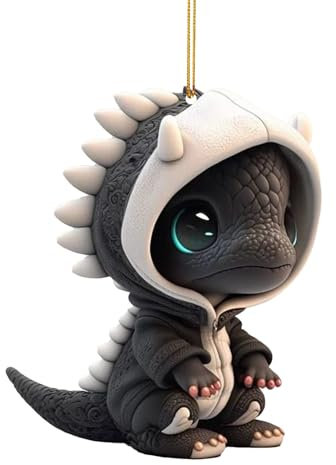 Drachen Figuren Garten Deko Neu Coole Drache Figur Gartendeko Mini-Dinosaur-Harz-Skulptur-Dekor Exquisite Baby-Drachenstatuen Ornament Geschenke für Freunde (White, One Size)