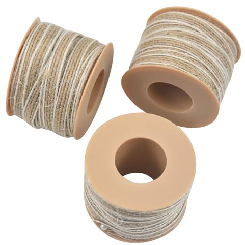 3 Rollen Juteband Schmal, Schleifenband Jute Dünn, 5mm Breite Bastelband, 10 Meter pro Rolle, Vintage Dekoband für Geschenkverpackung Ostern Hochzeit Weihnachten Handwerk