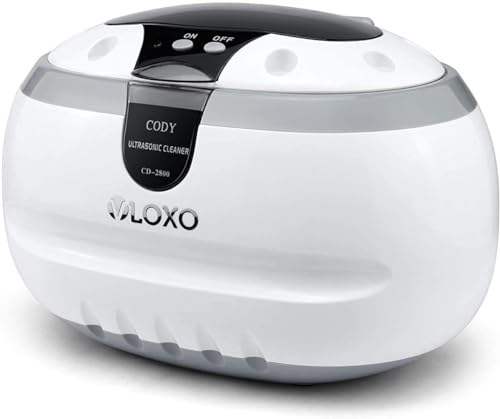 VLOXO - Dispositivo per la pulizia ad ultrasuoni da 600 ml, 42 kHz, dispositivo a ultrasuoni per occhiali, orologi, gioielli, collane, rasoi e protesi dentali, pennello cosmetico, 50 W, bagno di