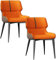 Stuhl, Esszimmerstühle, 2er-Set, Küchenstuhl mit Metallbeinen, gepolstert, Leder, Esszimmerstuhl für Esszimmer, Wohnzimmer, Wartezimmer, Küche (Farbe: A Orange Coffee)