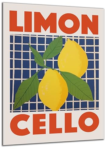 DARO Design - Wand-Bild Abstrakt Limoncello Zitronen auf 6mm HDF 84x56 cm - Wand-Deko Bilder Geschenk