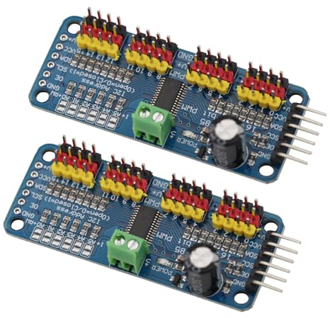 Heevhas 2PCS PCA9685 16 Kanal I2C IIC Schnittstelle 12-Bit Servotreiber platine Modul controller Kompatibel mit Raspberry Pi Kompatibel mit Arduino