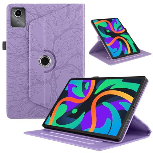 TEDTIKJT Coque Tablette Lenovo Tab M11 11 Pouces 2024 Coque PU Cuir 360°Rotatif Multi-Angle Stand Flip Protection Housse pour Lenovo Tab M11 étuis Rotating Cover, Violette