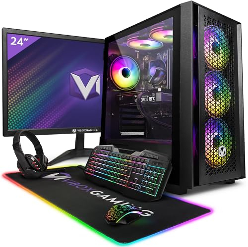 Vibox II-8 PC Gaming Completo - Monitor 24 - Six Core Intel i5 10400F Procesador - Nvidia GTX 1660 Super 6GB - 16GB RAM - 1TB NVMe M.2 SSD - Windows 11 - WiFi