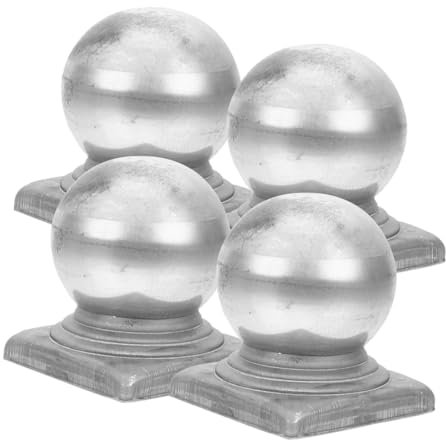 WATIIFUFU 4stücke Pfostenkappen Aus Stabilem Metall Kugelförmige Zaunpfosten-abdeckungen Rostbeständige Schutzkappen Für Quadratische Zaun Verkehrsbarrieren Langlebiger Pfostenschutz