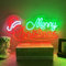 PILOYINDE Merry Christmas Neon Schild Rote Und Grüne Buchstaben Fröhliche Grinchmas Led Schild für Wanddekoration Weihnachtsfeier Kinderzimmer