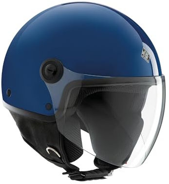 Tucano Urbano EL'JETTIN 6.0 Demi Jet Casco Moto in Policarbonato, Calotta Small Fit Scooter ed L-XXL, Omologato ECE 22.06 Blu Scuro