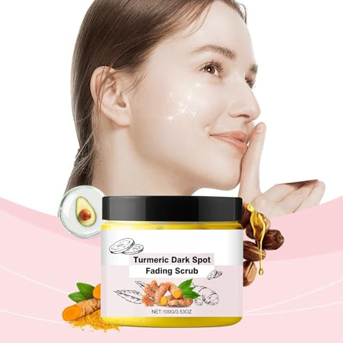 Exfoliant au curcuma contre les imperfections,Exfoliant naturel pour l'élimination Obtenir et uniformiser le teint de la peau avec l'extrait 100g (2PCS)