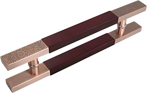 Poignée de porte coulissante de grange moderne en forme de H rouge pour porte de douche (40 cm)