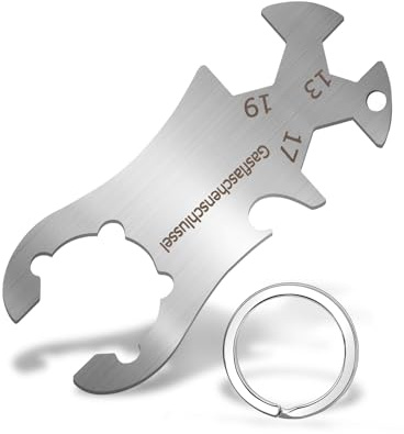 YFPOPONE Gasflaschenschlüssel Mit Schlüsselanhänger, Tragbarer Multifunktionsschlüssel, Gasflaschenschlüssel Edelstahl, Praktischer Schlüssel Für Gasflaschen, Outdoor Gas Schlüssel Für Camping
