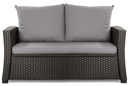 Setgarden® Bankauflage - Outdoor sitzkissen für Gartenbank für polyrattan- Polster Auflage Outdoor - Bankpolster Auflage für Hollywoodschaukel Rattan Sitzbank (Hellgrau, 100x60x50cm)