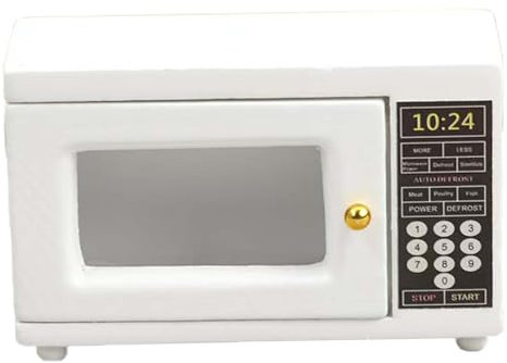 Toy Microwave, Miniature Microwave 1:12 Scale Classic Wooden Toy Microwave, 2.5x1x1.6 Inch Funny DIY Dollhouse Kitchen for Dollhouse Decor, 1:12 Scale Dollhouse Accessories