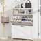 YU YUSING Schuhschrank mit 2 Schublade 2 Klappen, Schuhregal mit 4 Fächern 1 Regal, Schuhkommode für 14–18 Paar Schuhe, Schuhschrank Holz für Eingang Flur Wohnzimmer Schlafzimmer, 80x25x110cm Weiß