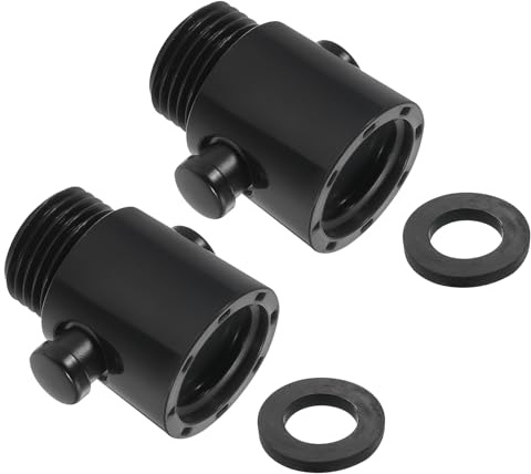 QUARKZMAN Duschkopf Absperrventil, 2 Stück G1/2 Eckventil Wasserverteiler mit Gummidichtung Wasserstopper Dusche für Duschköpfe, Handbrausen, Brausearme - Schwarz