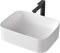 EMKE Lavabo de Apoyo Rectangular 50.5 × 38 × 15 cm, Lavabo para Aseos, Lavabo Cerámico para Cuartos de Baño, Blanco Mate