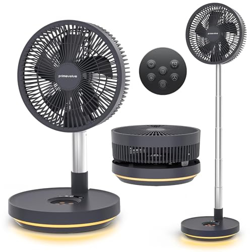 Ventilador oscilante portátil de 10 pulgadas, batería recargable de 10000 mAh con temporizador