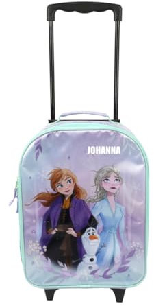 Koffer Kinder Frozen ELSA und Anna, Personalisiert mit Name, Disney Trolley Mädchen, Handgepäck Reisekoffer