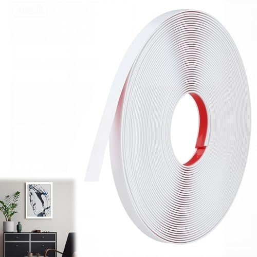 ddckj 7M Moulure Adhesive Blanc Mat Baguette de Finition Pvc Moulure Flexible Convient à Cadres de Miroirs, Fenêtres, Murs, Sols, Armoires, Plafonds, Bords de Carreaux