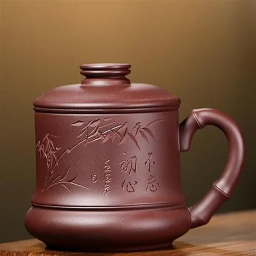 Tea Set for Adults Chinese Handmade Tea Mug with Filter Zisha Set Yixing Cup Hand Engraving Purple Clay Water Jug 370ml Portable Tea Sets