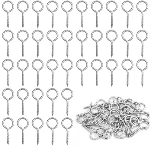40 Stück Ösenschrauben M3 Ösenschraube Edelstahl 304 Schraubösen Klein Ringschraube Ösenhaken mit Gewinde Augenbolzen Ösen Schraubhaken 40mm