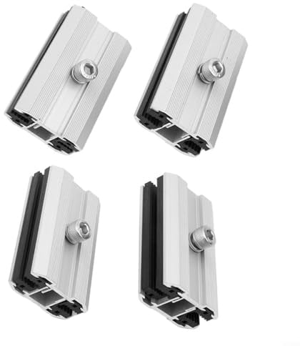 Schlanke Solarmodul-Klemme, 6–10 mm, Aluminiumlegierung, Dünnschicht-Halterung mit Schraube und Mutter, Zubehör für sichere Montage auf Regalsystemen (4 Stück)