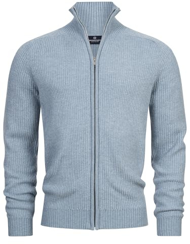 KRONSTADT Herren KSDorsey Klassische Strickjacke aus Wollmix mit Kragen | Eleganter Cardigan aus warmem Materialmix für Business und Alltag, Herrenjacke, Freizeitjacke, Strickoberteil für Männer