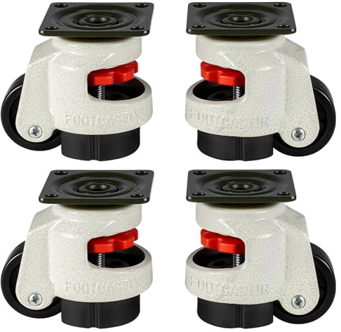 SUNNYNEST 4Pcs Castor Wheels Set Heavy-Duty Levelling Caster Wheels Set | Load Capacity Steel Plate Swivel Casters